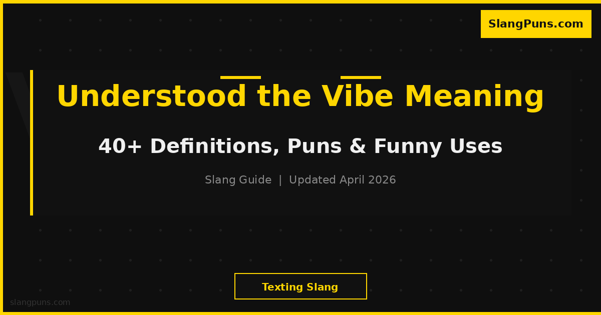 UNDERSTOOD THE VIBE meaning